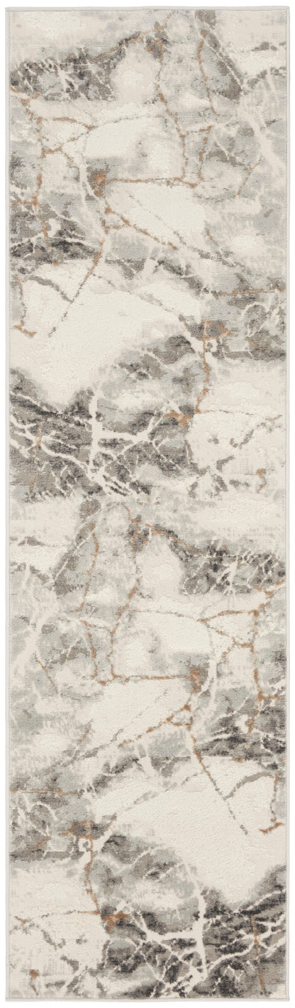 Nourison Home Elation ETN13 Ivory Grey Contemporary Power-loomed Rug