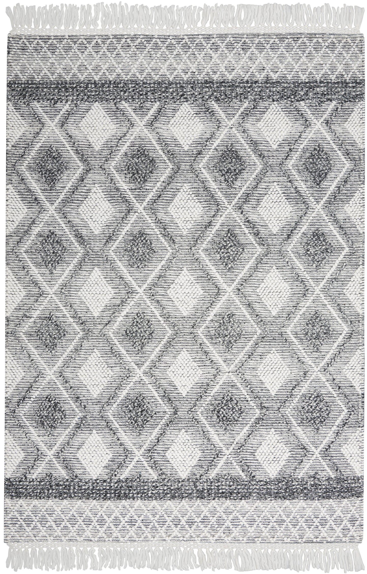 Nicole Curtis Series 3 SR301 Grey Ivory Contemporary Hand Woven Rug