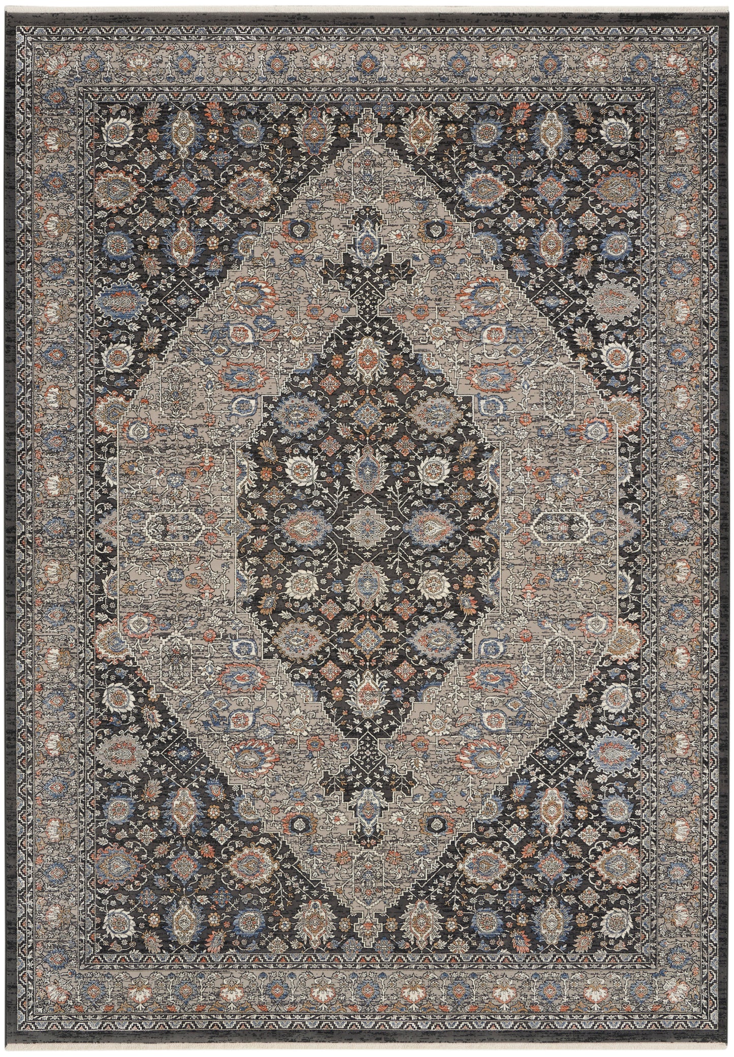 Nourison Home Starry Nights STN11 Grey Blue Traditional Loom-woven Rug