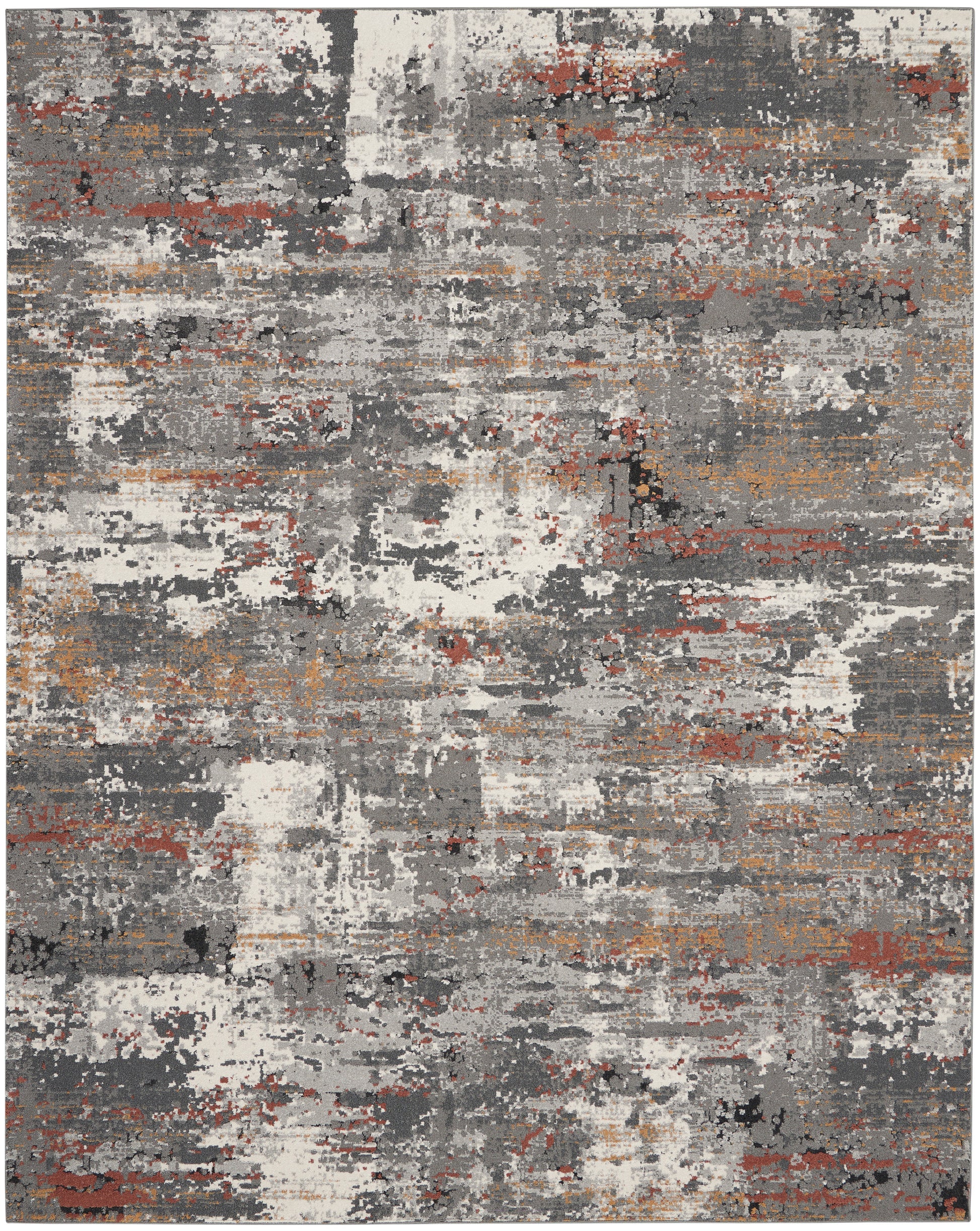 Nourison Home Tangra  Grey Multicolor  Contemporary
