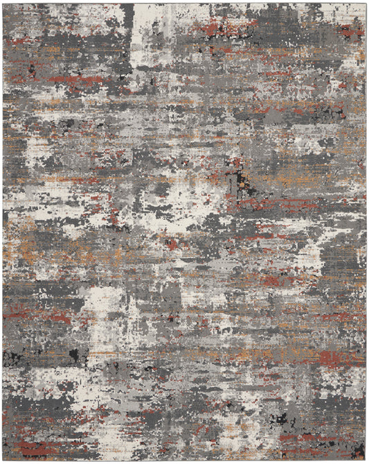Nourison Home Tangra  Grey Multicolor  Contemporary