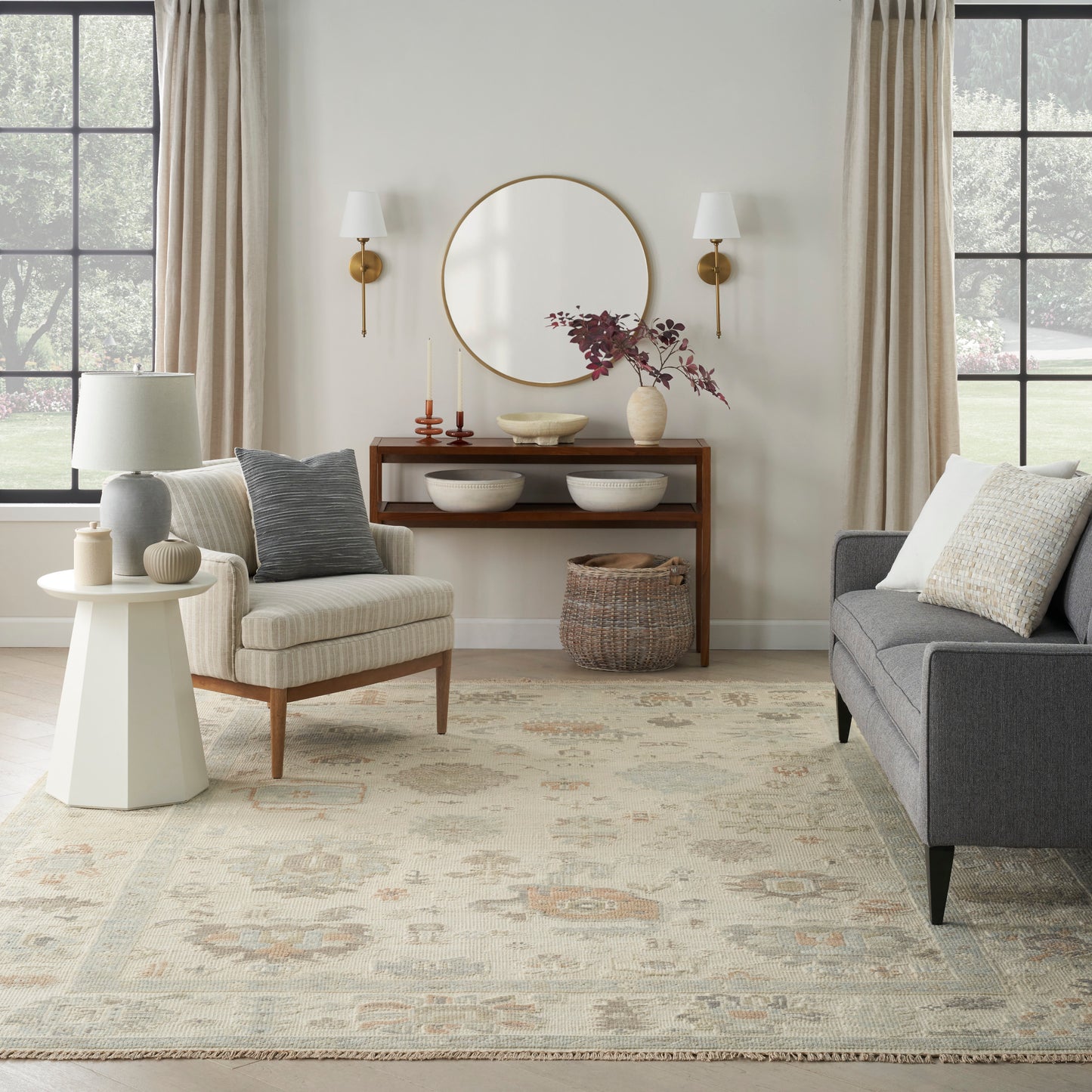 Nourison Home Whispers  Beige  Traditional