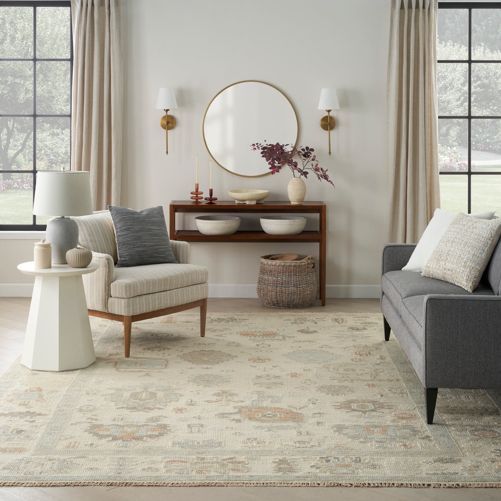 Nourison Home Whispers  Beige  Traditional