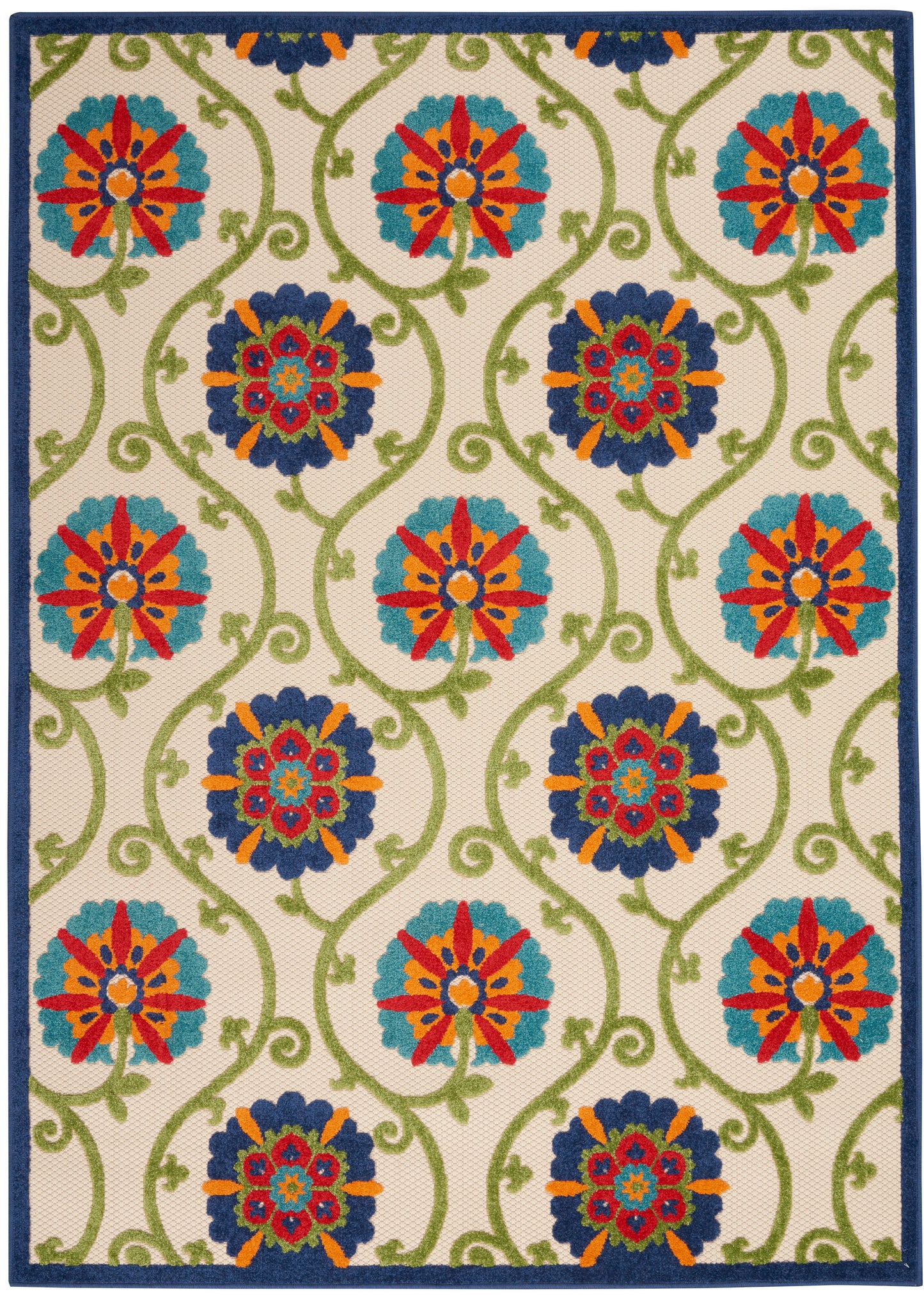 Nourison Home Aloha  Blue Multicolor  Contemporary