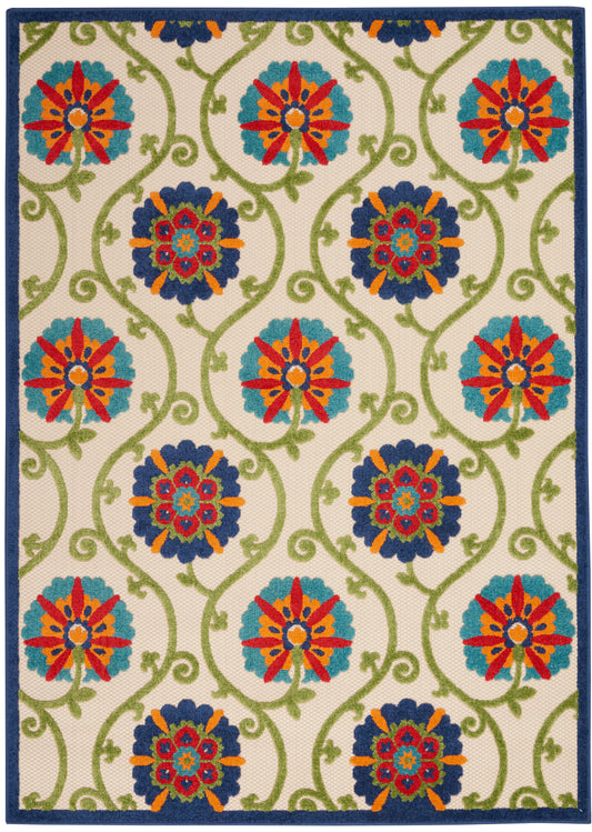 Nourison Home Aloha  Blue Multicolor  Contemporary