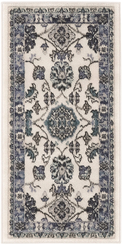 Nourison Home Nourison Essentials NRE05 Ivory Blue Traditional Power-loomed Rug