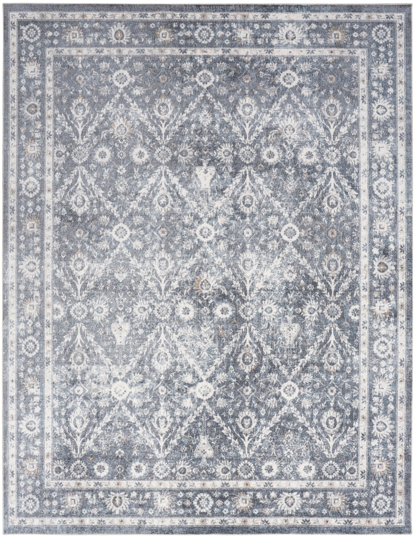 Nourison Home Astra Machine Washable ASW16 Dark Blue Traditional Power-loomed Rug