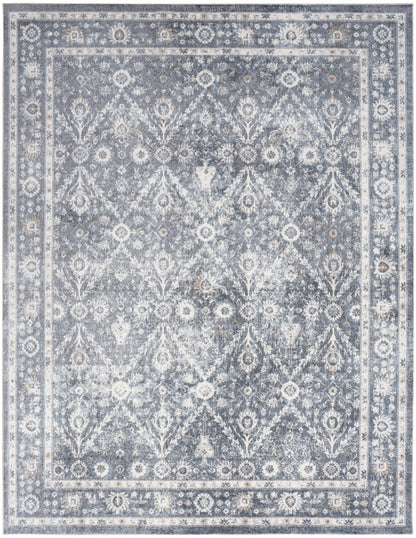 Nourison Home Astra Machine Washable ASW16 Dark Blue Traditional Power-loomed Rug