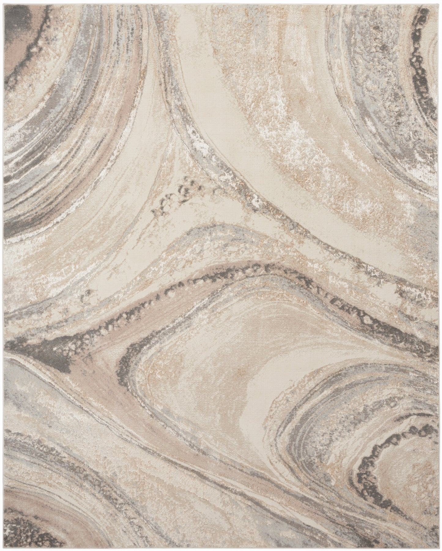Nourison Home Splash BSK03 Cream Grey Contemporary Power-loomed Rug