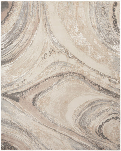 Nourison Home Splash BSK03 Cream Grey Contemporary Power-loomed Rug