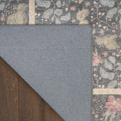 Nourison Home Botanical Washables  Charcoal Multicolor  Contemporary
