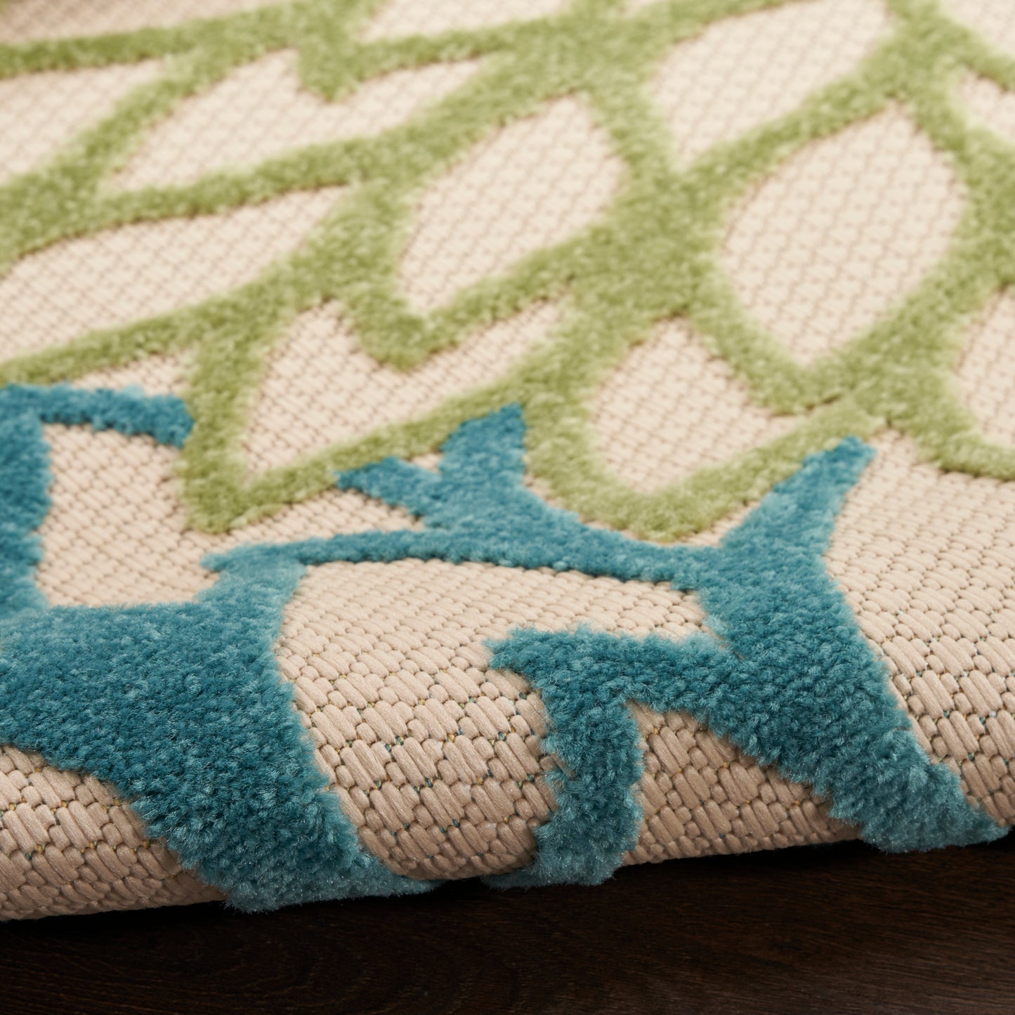 Nourison Home Aloha  Green Multicolor  Contemporary