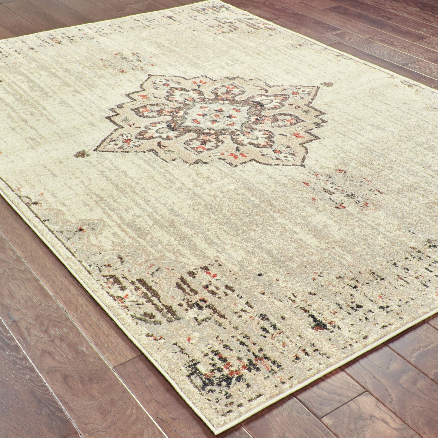Oriental Weavers PASHA 072J2 Ivory Brown Traditional Power-Loomed Rug