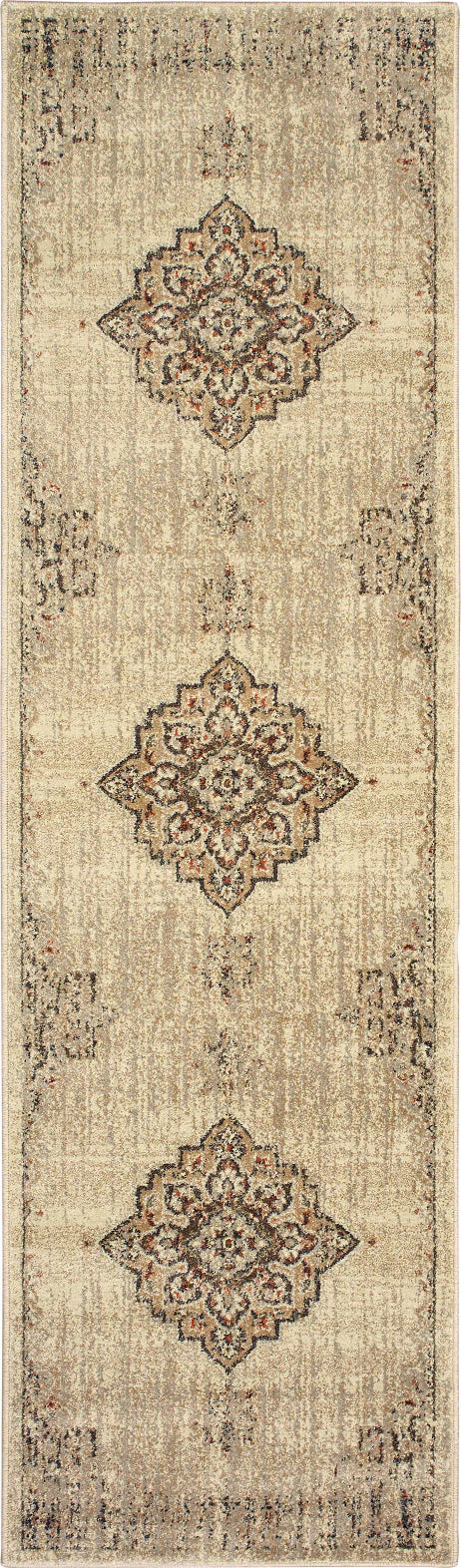 Oriental Weavers PASHA 072J2 Ivory Brown Traditional Power-Loomed Rug