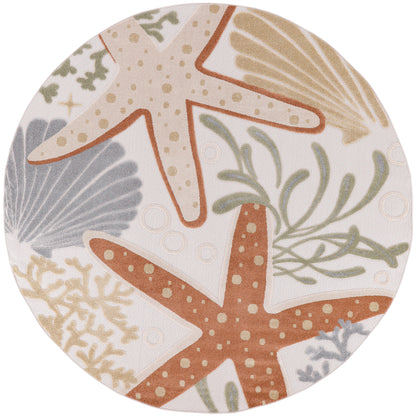 Nourison Home Aloha ALH24 Ivory Multicolor Contemporary Power-loomed Rugs