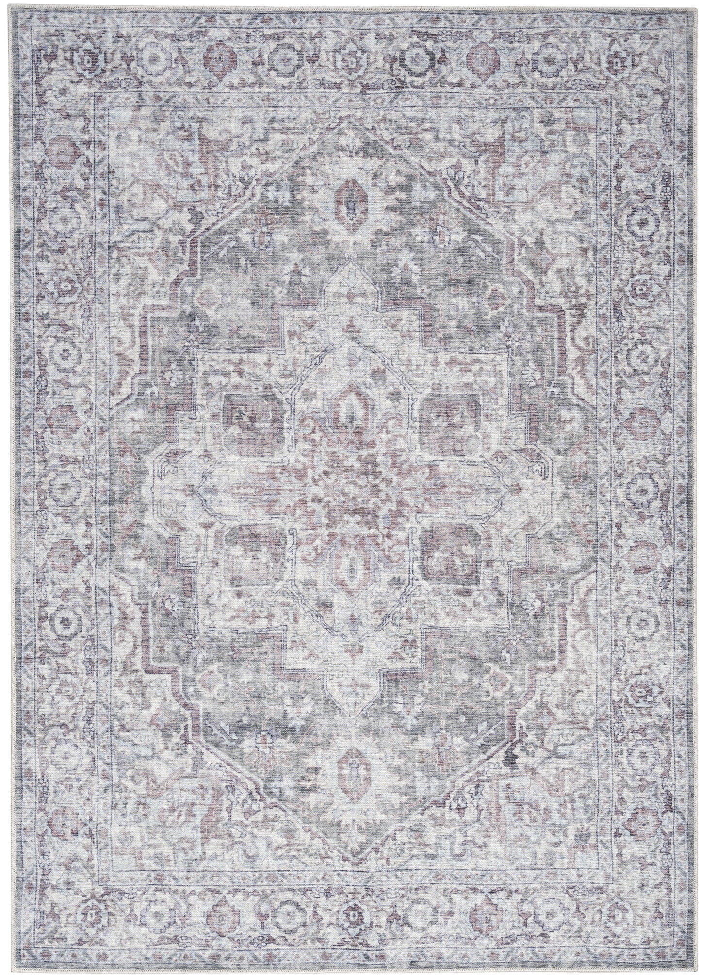 Nourison Home New Concept Washables SR101 Ivory Grey Traditional Machine Woven Rug