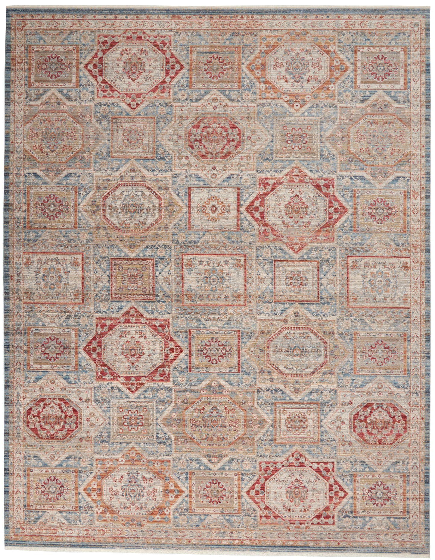Nourison Home Homestead  Blue Multicolor  Traditional