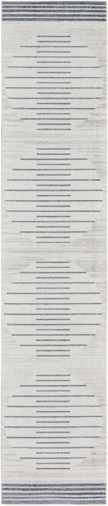 Nourison Home Astra Machine Washable ASW04 Ivory Blue Contemporary Power-loomed Rug