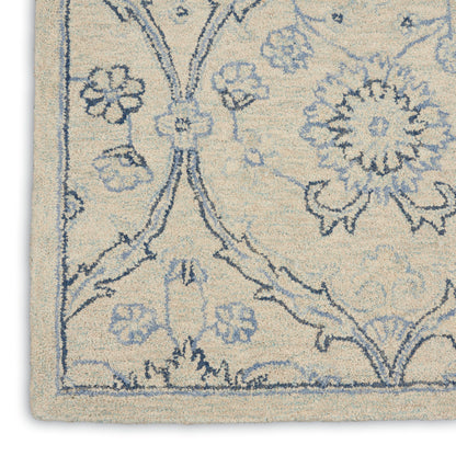 Nourison Home Jazmine  Ivory Blue  Traditional