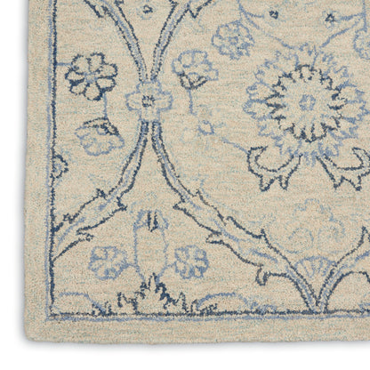 Nourison Home Jazmine  Ivory Blue  Traditional