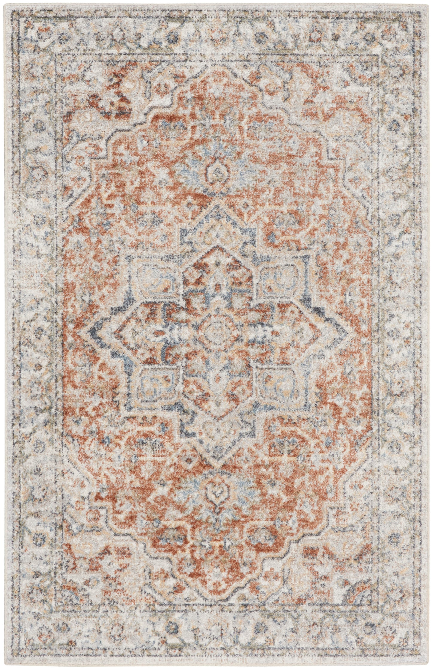Nourison Home Astra Machine Washable ASW12 Gold Multicolor Traditional Power-loomed Rug
