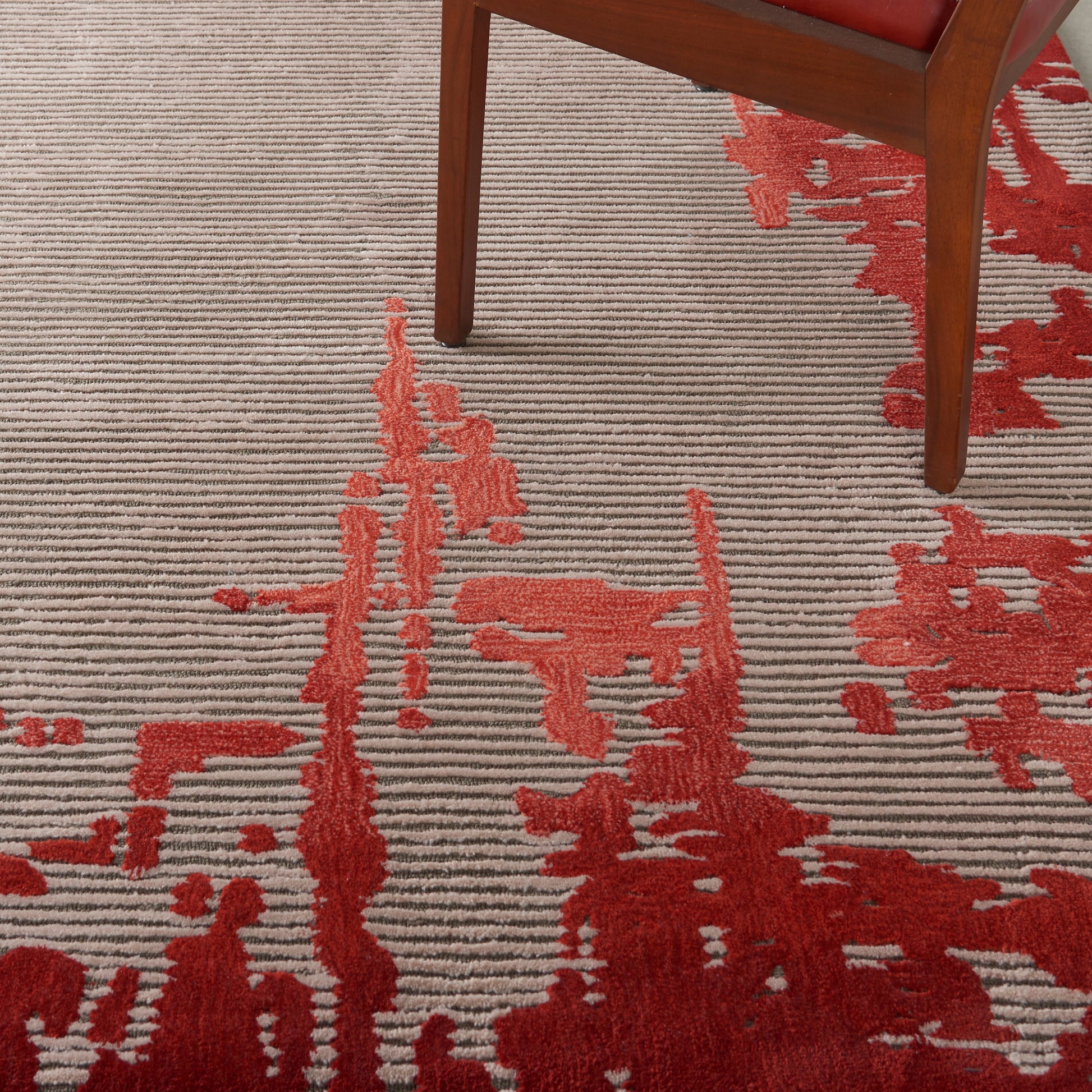 Nourison Home Symmetry  Beige Red  Contemporary