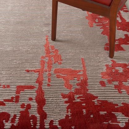 Nourison Home Symmetry  Beige Red  Contemporary