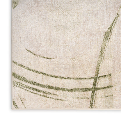 Nourison Home Astra Machine Washable  Beige Green  Contemporary
