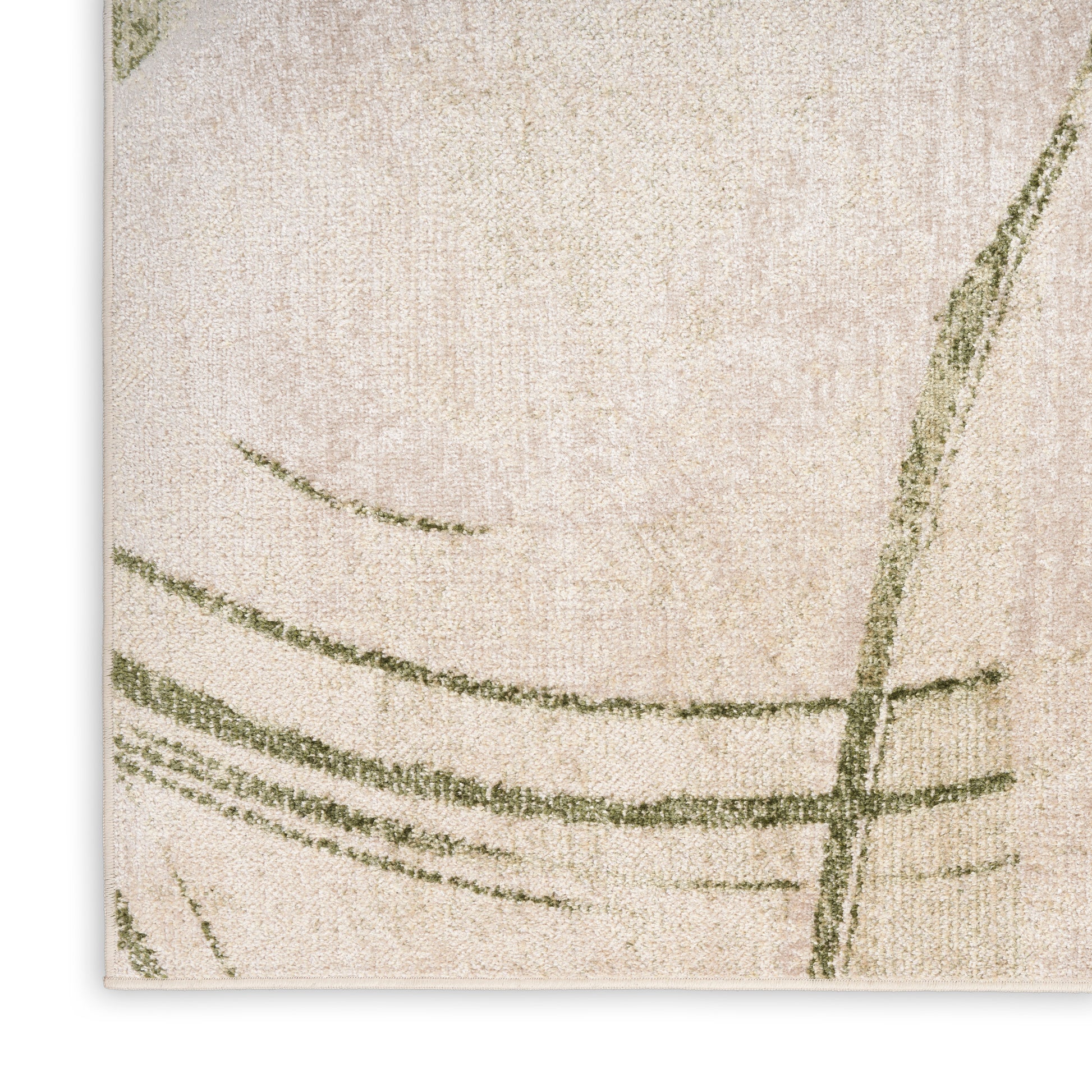 Nourison Home Astra Machine Washable  Beige Green  Contemporary