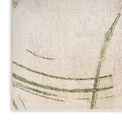Nourison Home Astra Machine Washable  Beige Green  Contemporary