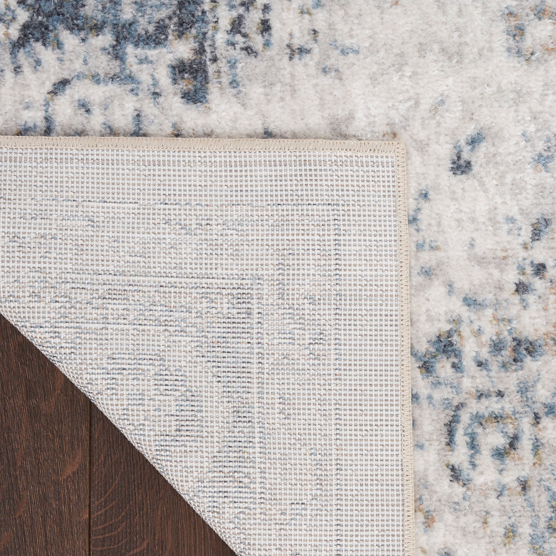Nourison Home Astra Machine Washable  Ivory Blue  Traditional