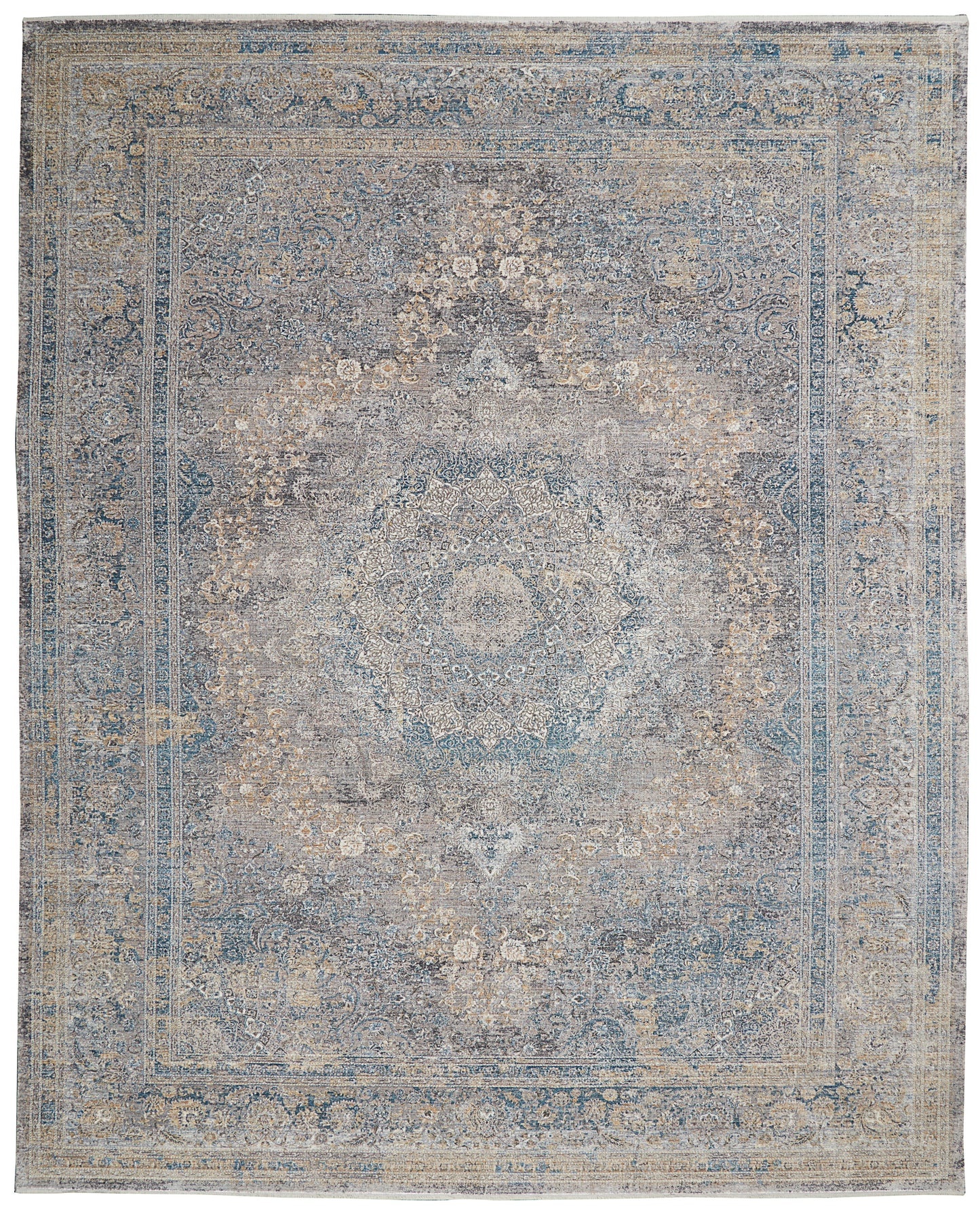 Nourison Home Starry Nights STN06 Cream Blue Traditional Loom-woven Rug