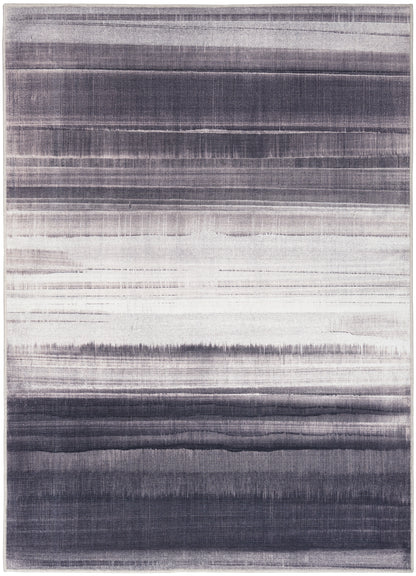 Calvin Klein Launder LDR01 Ivory Black Contemporary Power-loomed Rug