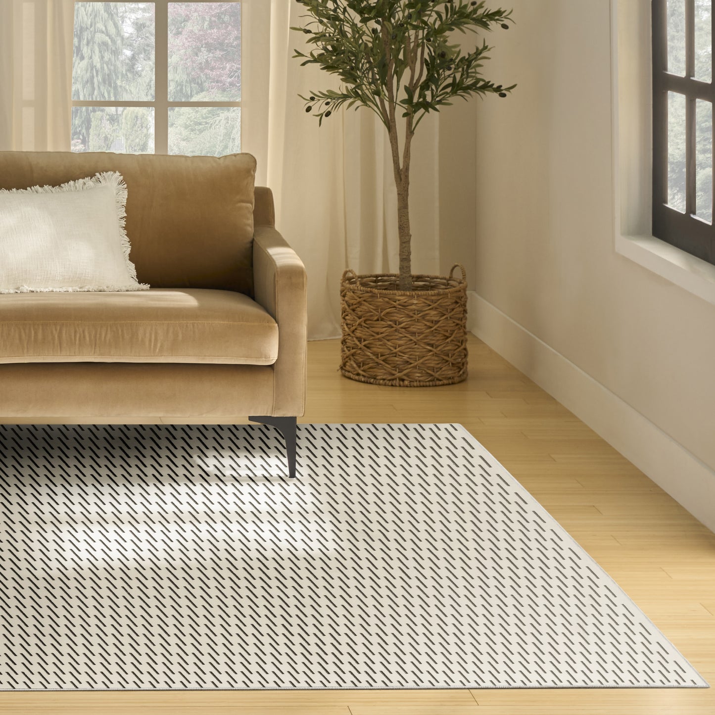 Nourison Home Nordic  Ivory Black  Contemporary