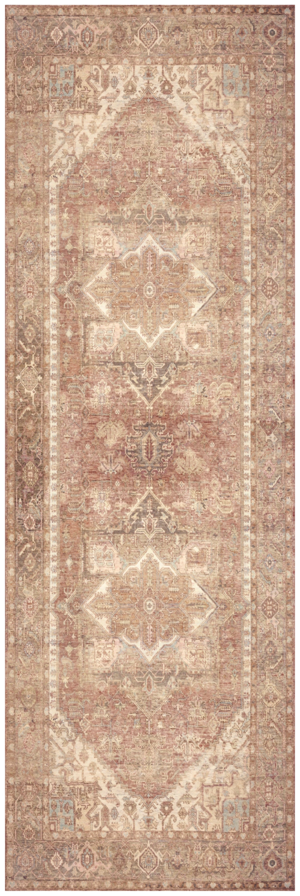 Nourison Home Vintage Washables VWS14 Gold Traditional Flat Weave Rug