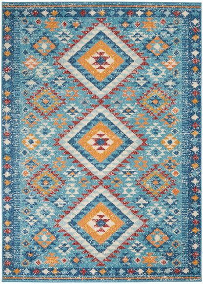 Nourison Home Passion PSN47 Blue Multicolor Transitional Power-loomed Rugs
