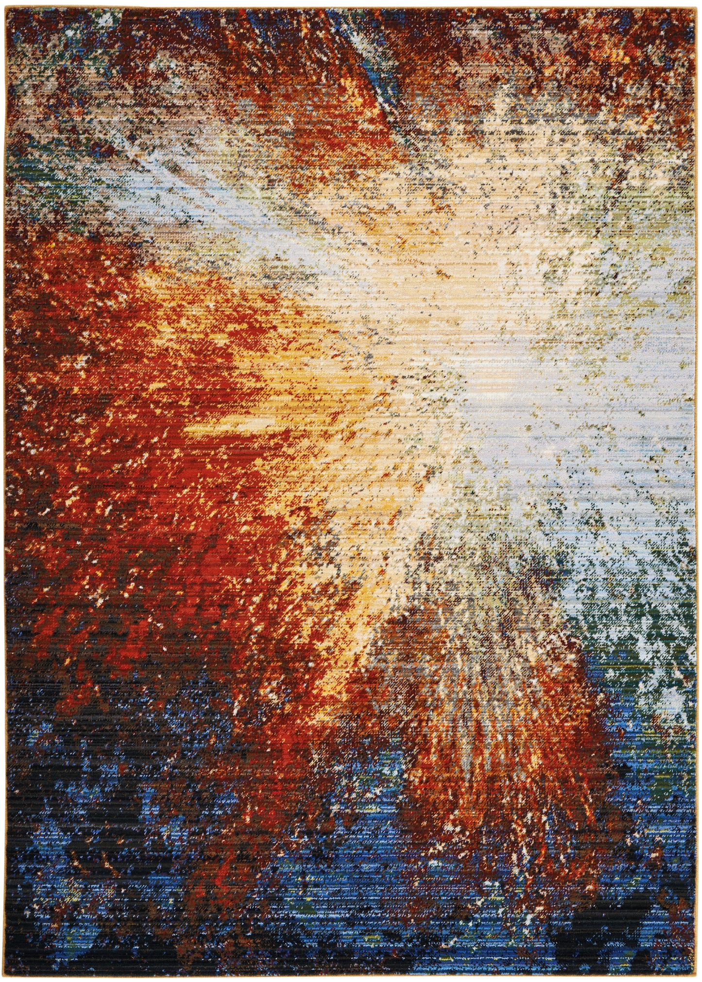 Nourison Home Chroma CRM02 Red Flare Contemporary Loom-woven Rug