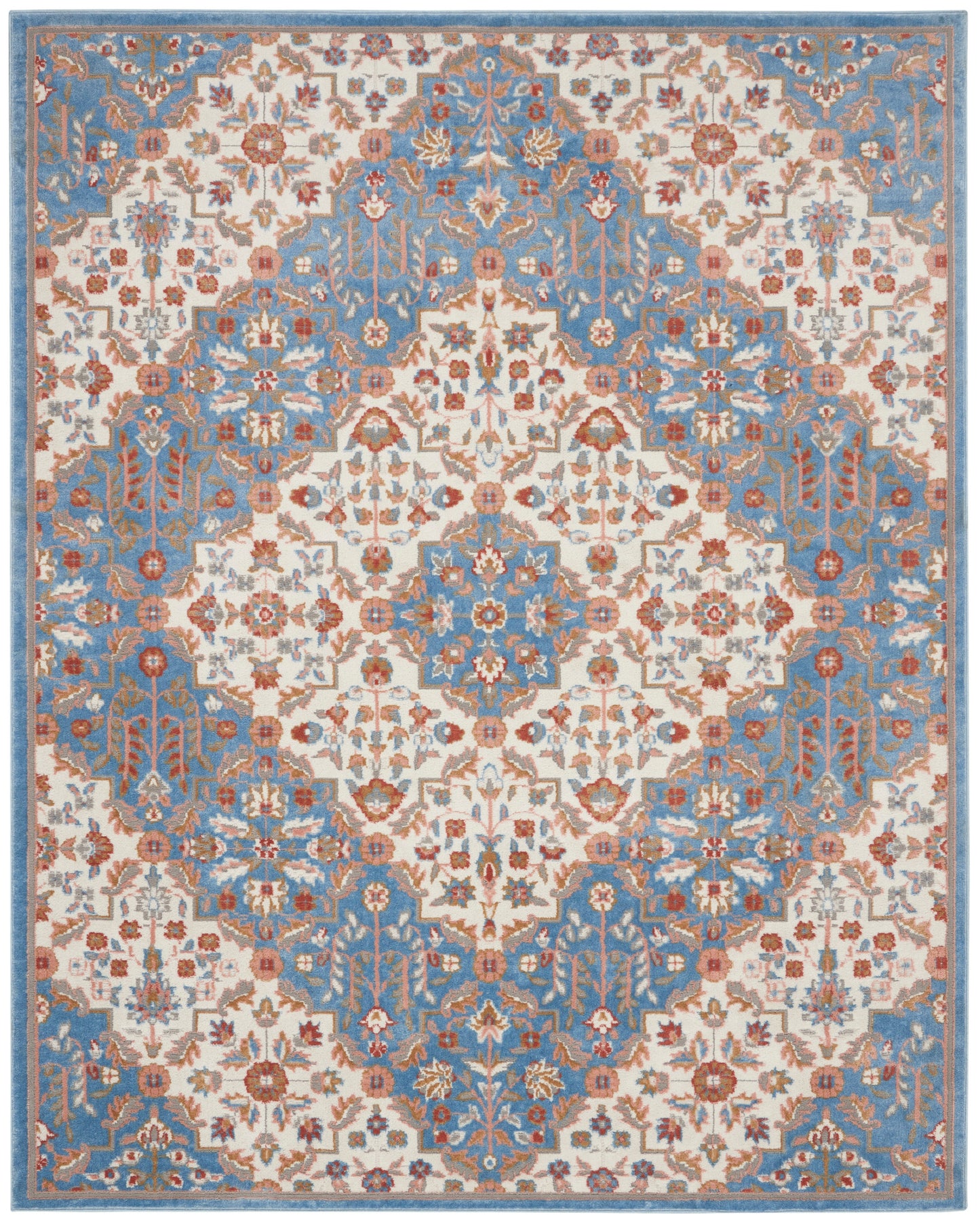 Nourison Home Elation  Ivory Blue  Traditional