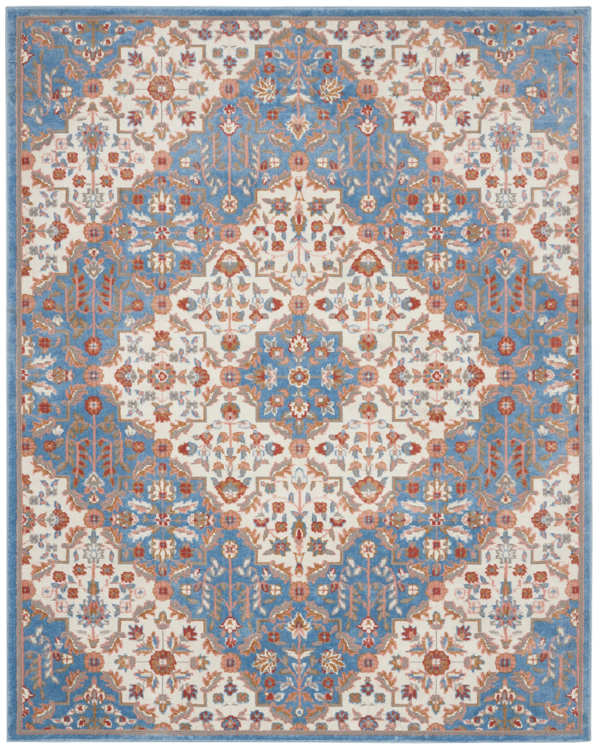 Nourison Home Elation  Ivory Blue  Traditional