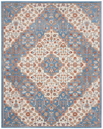 Nourison Home Elation  Ivory Blue  Traditional