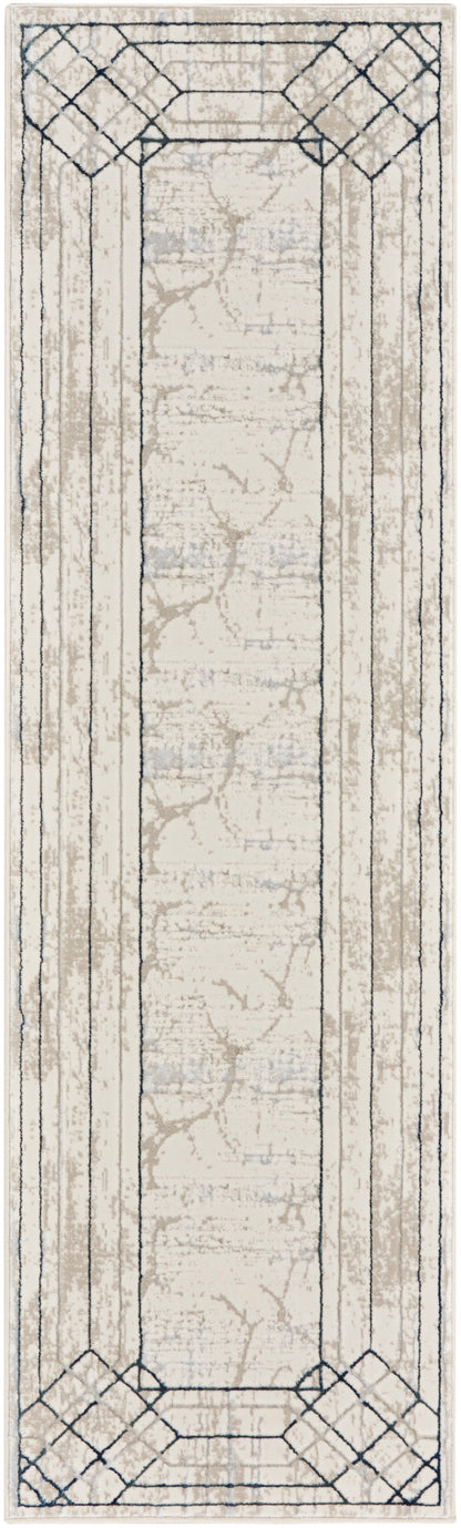 Nourison Home Glitz GLZ03 Ivory Taupe Contemporary Power-loomed Rug