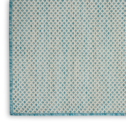 Nourison Home Courtyard  Ivory Aqua  Contemporary