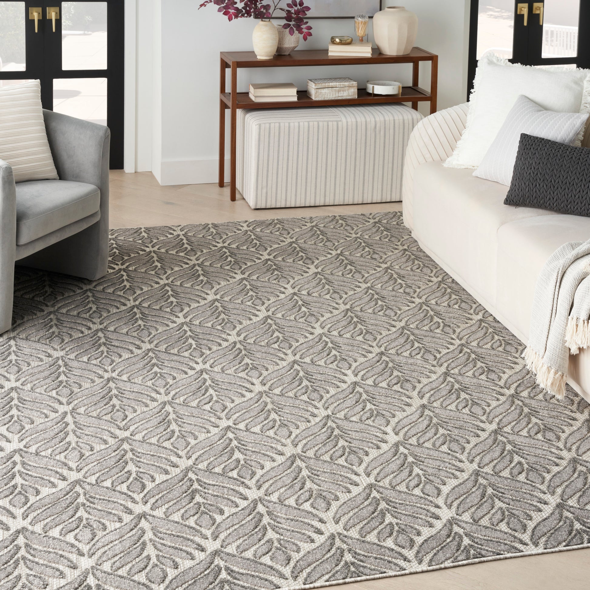 Nourison Home Aloha  Charcoal  Contemporary