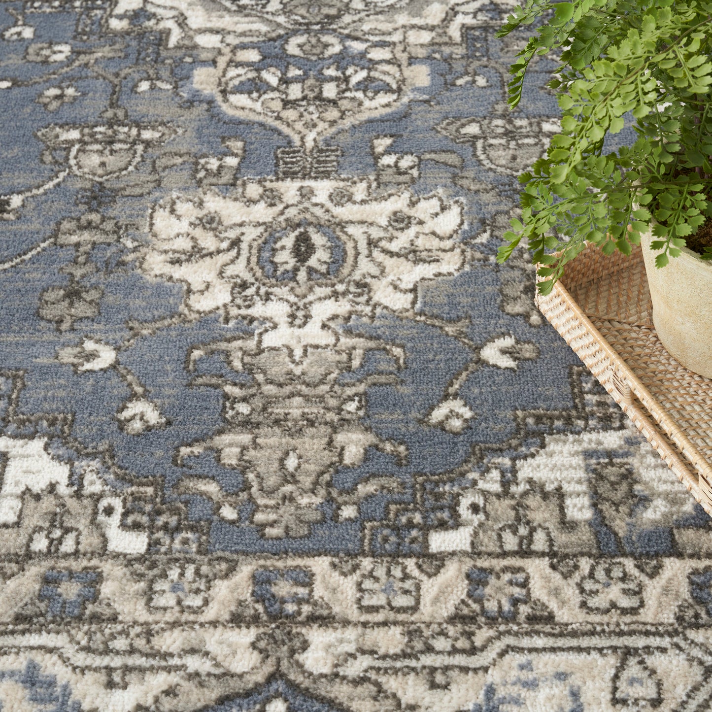 Nourison Home Quarry  Blue  Transitional