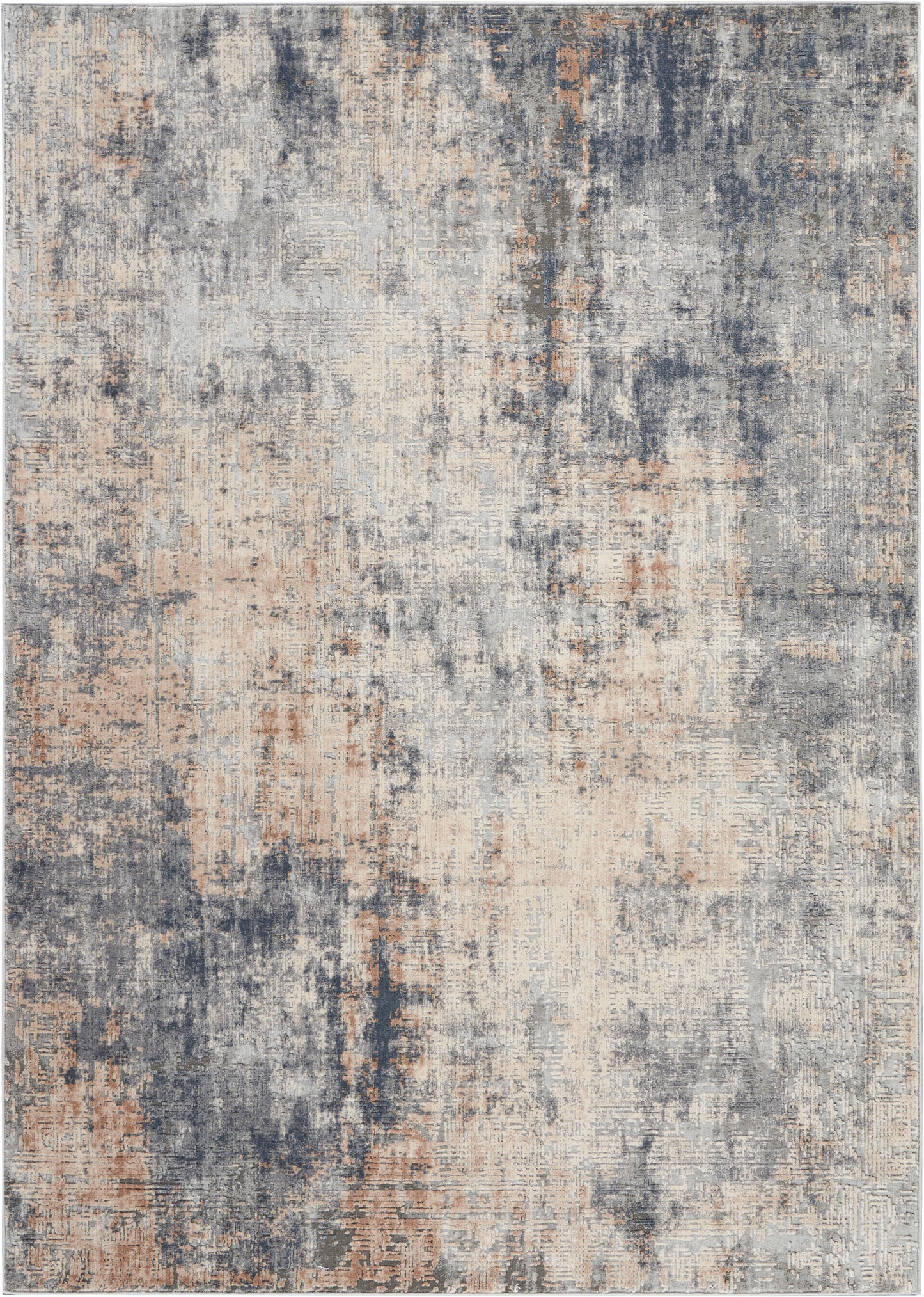 Nourison Home Rustic Textures RUS01 Grey Beige Contemporary Power-loomed Rugs