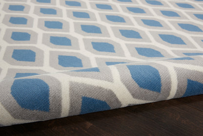 Nourison Home Grafix  Blue  Contemporary