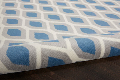 Nourison Home Grafix  Blue  Contemporary