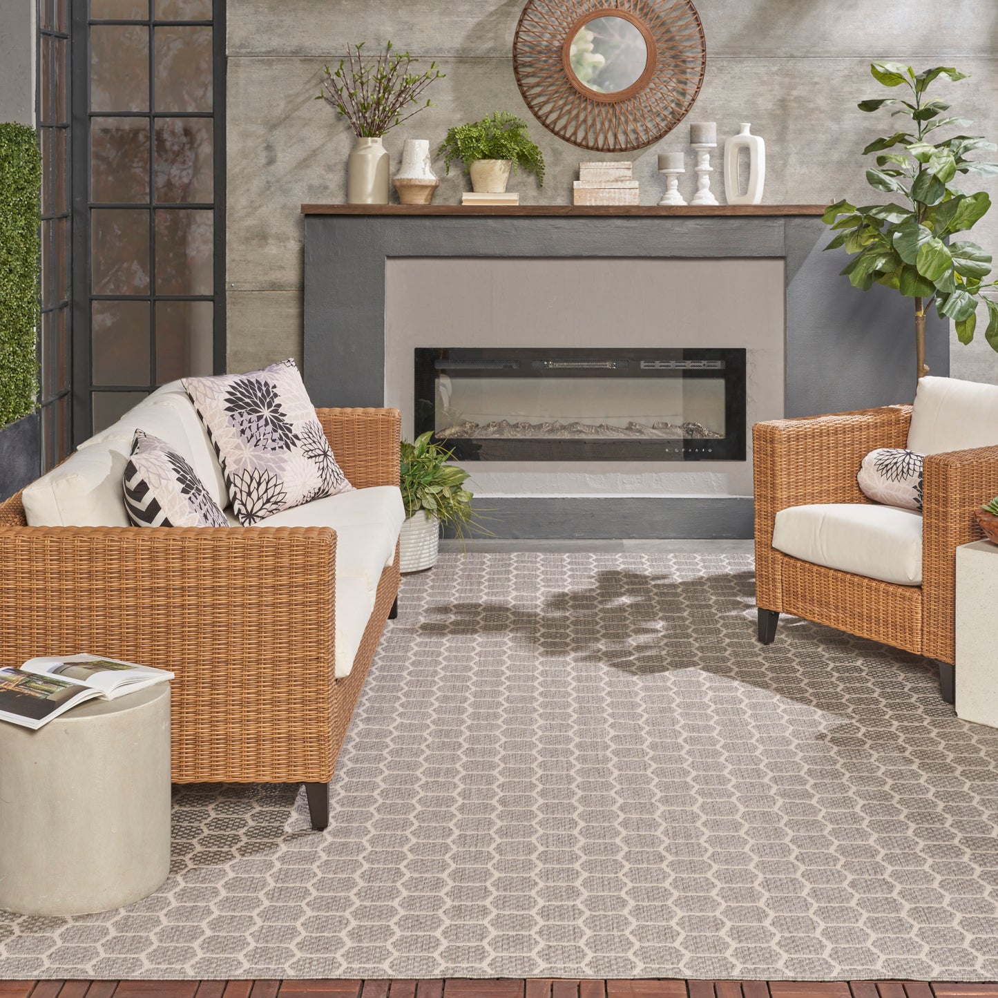 Nourison Home Twist Reversible  Grey  Contemporary