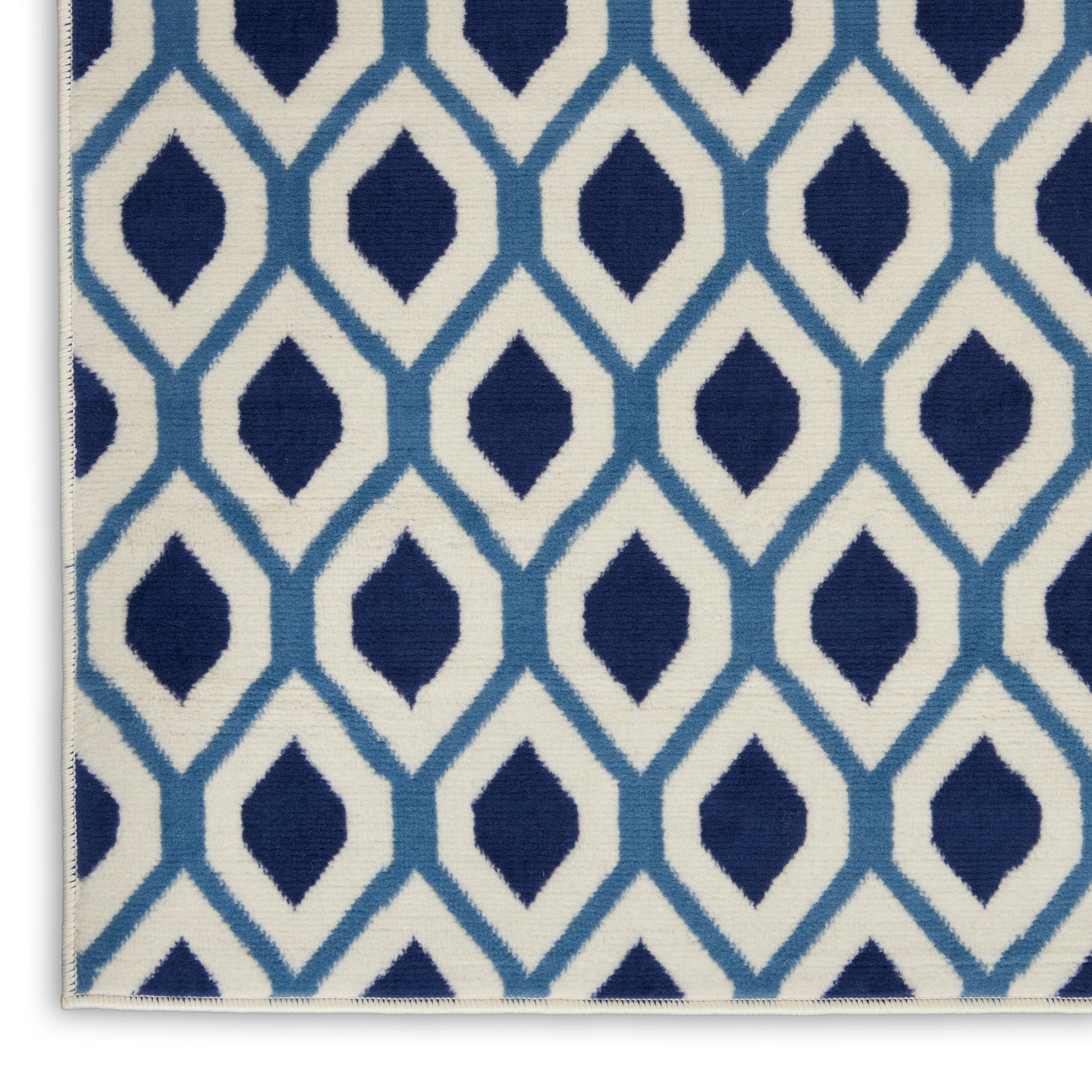Nourison Home Grafix  White Navy  Contemporary