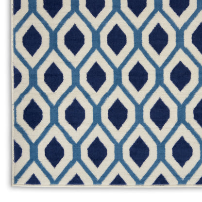 Nourison Home Grafix  White Navy  Contemporary